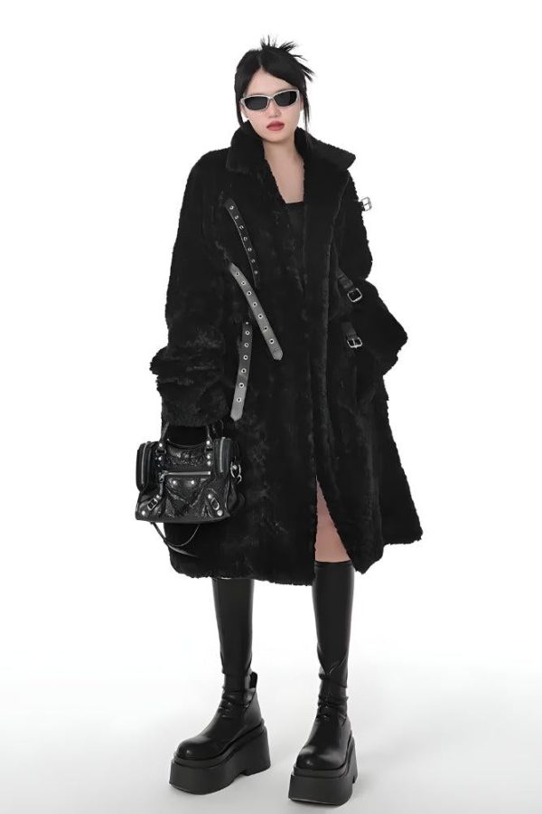 Gothic Faux Fur Fluffy Long Jacket