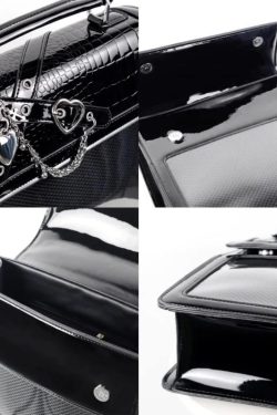 Gothic Ita Backpack – Kawaii Lolita Bag with Transparent Pin Display