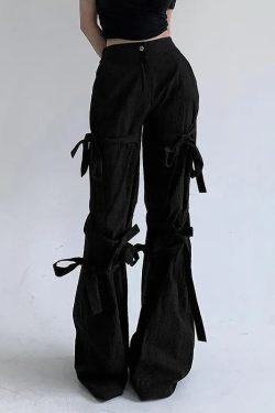 Gothic Lace Up Flare Pants