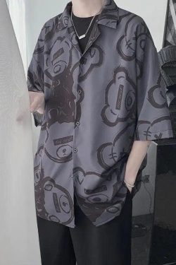 Graffiti Printed Short Sleeve Shirt