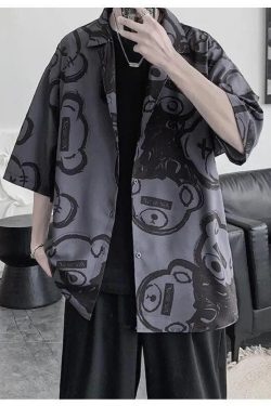 Graffiti Printed Short Sleeve Shirt