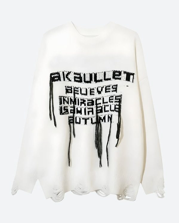 Grunge AK-Bullet Tasseled Sweater