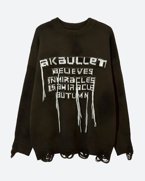 Grunge AK-Bullet Tasseled Sweater