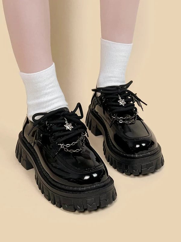 Grunge Bat Wings Platform Oxford Shoes