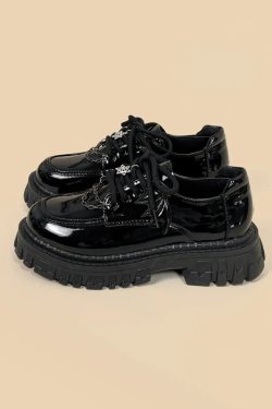 Grunge Bat Wings Platform Oxford Shoes