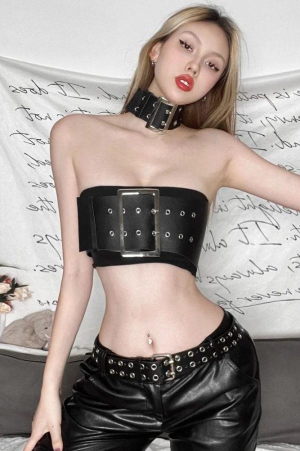 Grunge Belt Crop Top