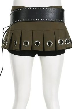 Grunge Belted Extra Mini Skirt