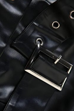 Grunge Belted Faux Leather Tube Top