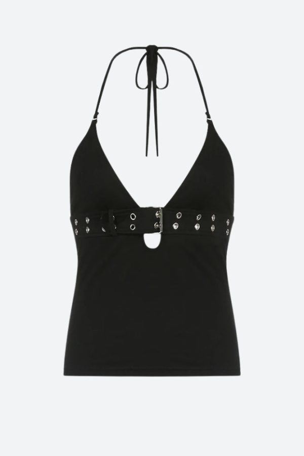 Grunge Belted Halter Neck Top