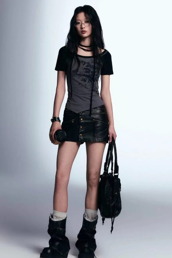 Grunge Boat Neck Tee