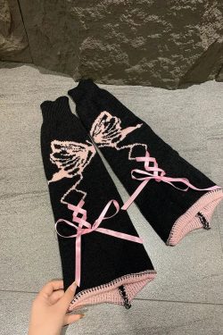 Grunge Butterfly Lace Up Leg Warmers
