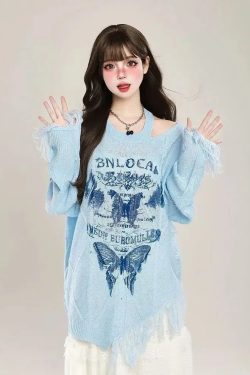 Grunge Butterfly Sweater