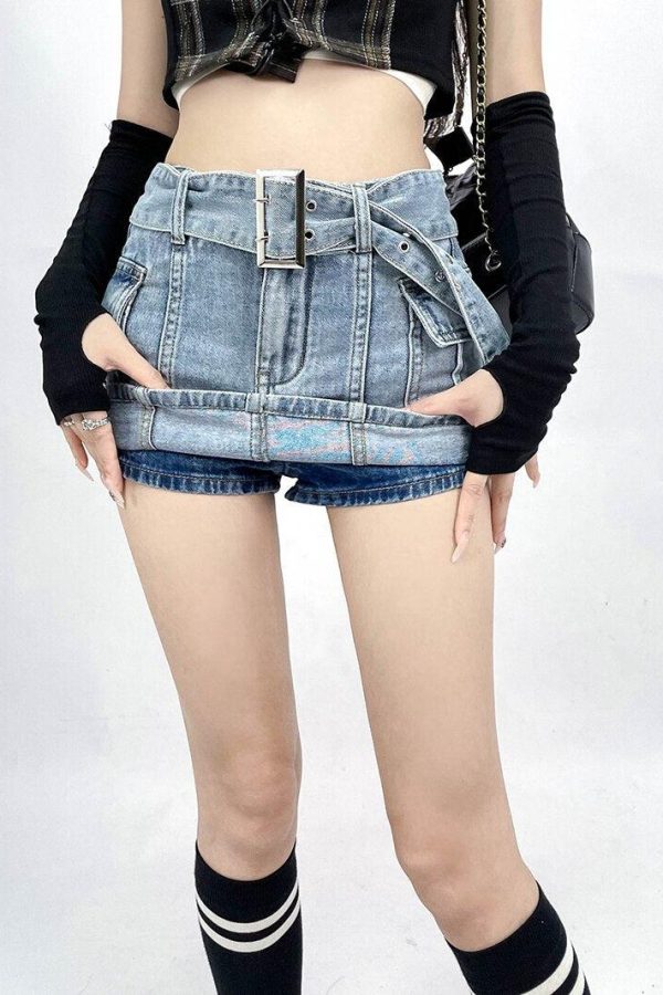 Grunge Cargo Jean Mini Skort