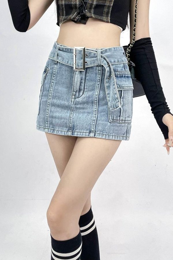 Grunge Cargo Jean Mini Skort