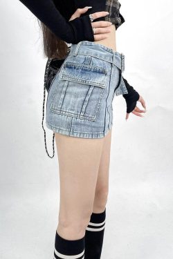 Grunge Cargo Jean Mini Skort