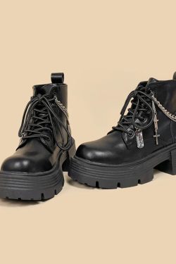 Grunge Chain with Cross Combat Boots