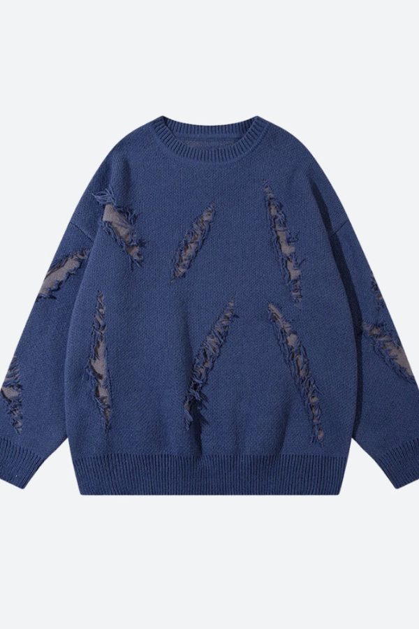 Grunge Claw Distressed Knitted Sweater