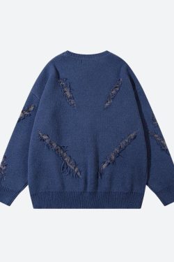 Grunge Claw Distressed Knitted Sweater
