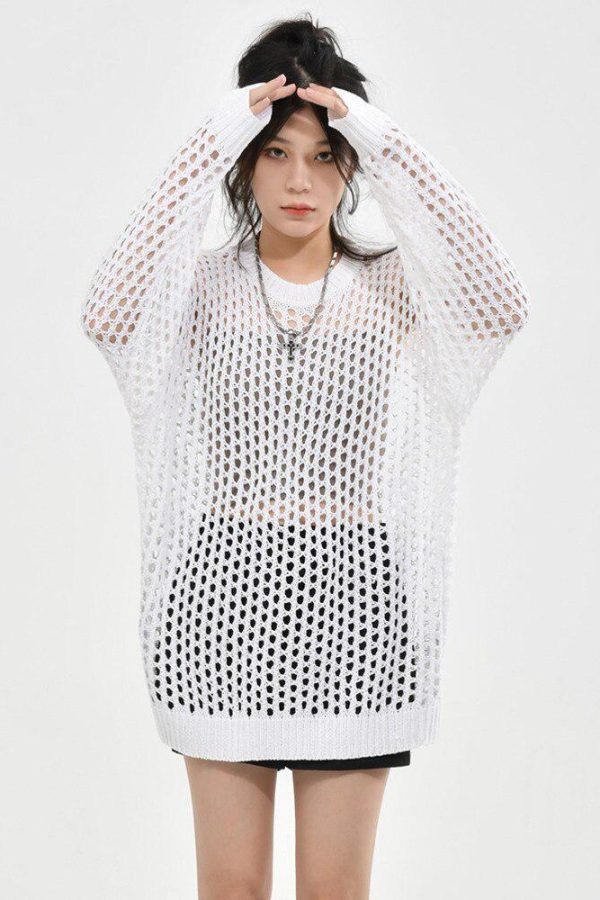 Grunge Crochet Knit Sweater