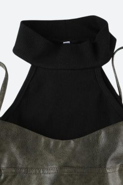 Grunge Crop Halter Top