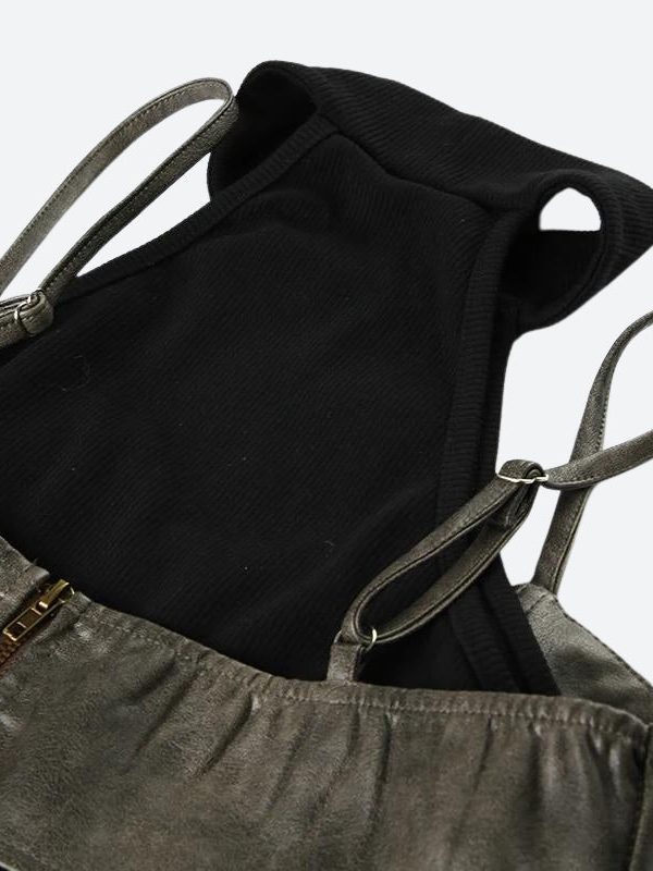 Grunge Crop Halter Top