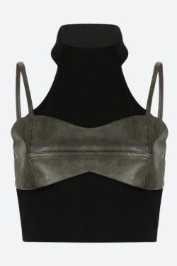 Grunge Crop Halter Top