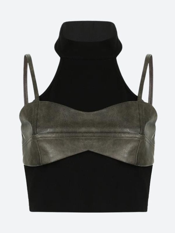 Grunge Crop Halter Top