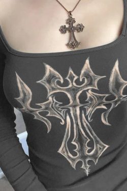 Grunge Cross Bleached Top