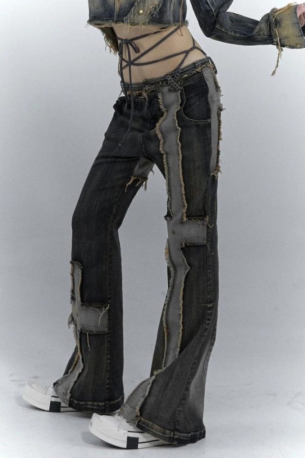Grunge Cross Patch Jeans