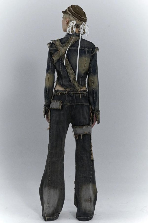 Grunge Cross Patch Jeans