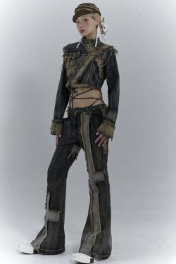 Grunge Cross Patch Jeans