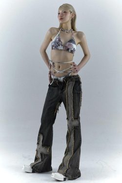 Grunge Cross Patch Jeans