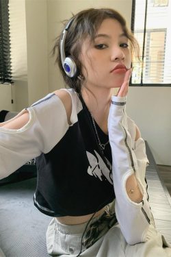 Grunge Cut-Out Crop Top