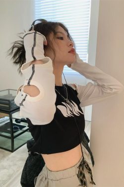 Grunge Cut-Out Crop Top