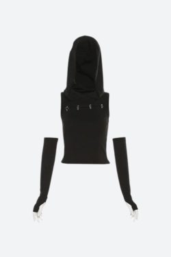 Grunge Cut Out Hooded Top