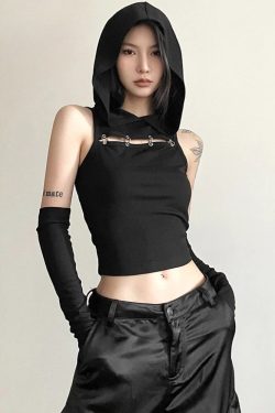 Grunge Cut Out Hooded Top