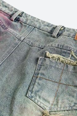 Grunge Distressed Denim Shorts