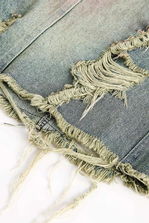 Grunge Distressed Denim Shorts