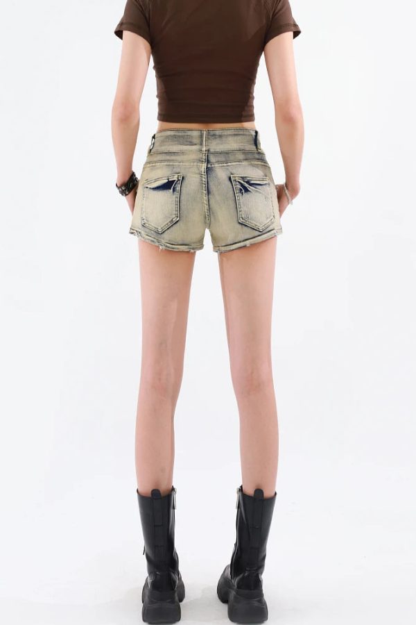 Grunge Distressed Denim Shorts
