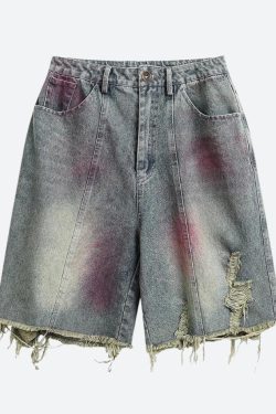 Grunge Distressed Denim Shorts
