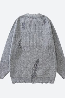Grunge Distressed Knitted Sweater