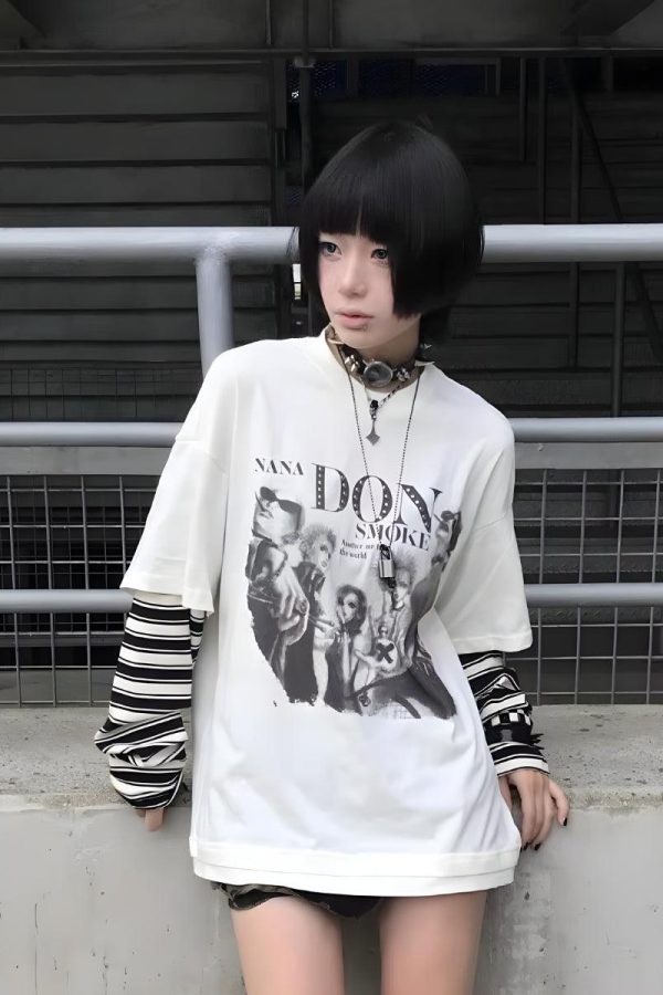Grunge Don't Smoke Layered Top