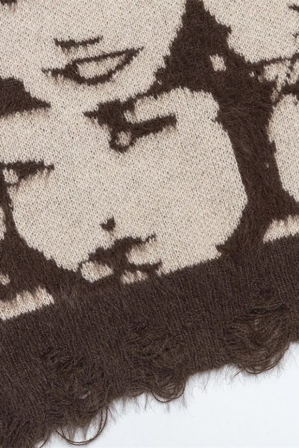 Grunge Face Pullover Sweater