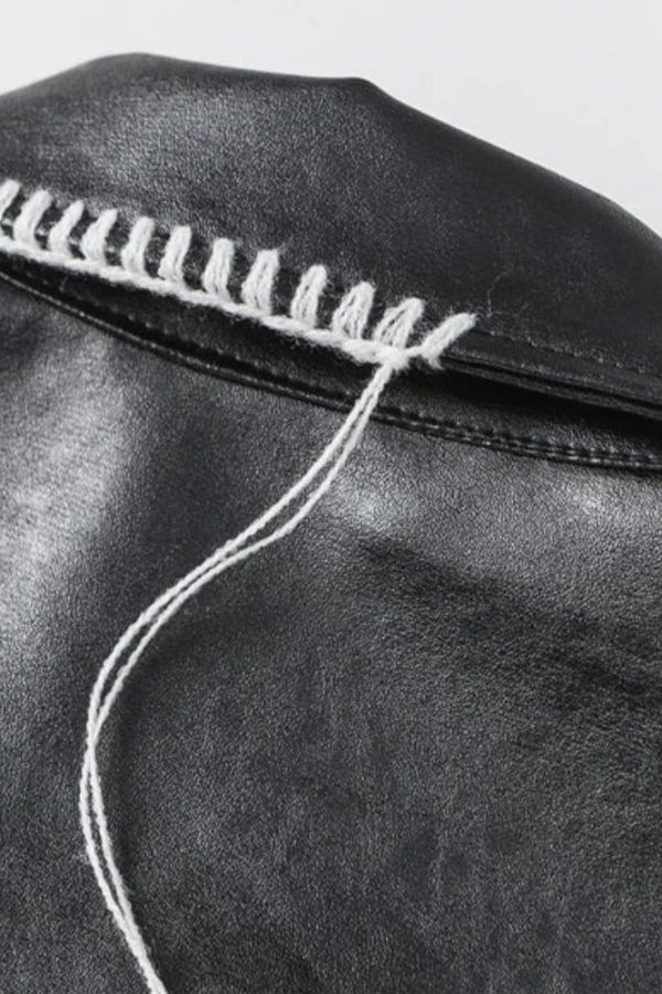 Grunge Faux Leather Jacket