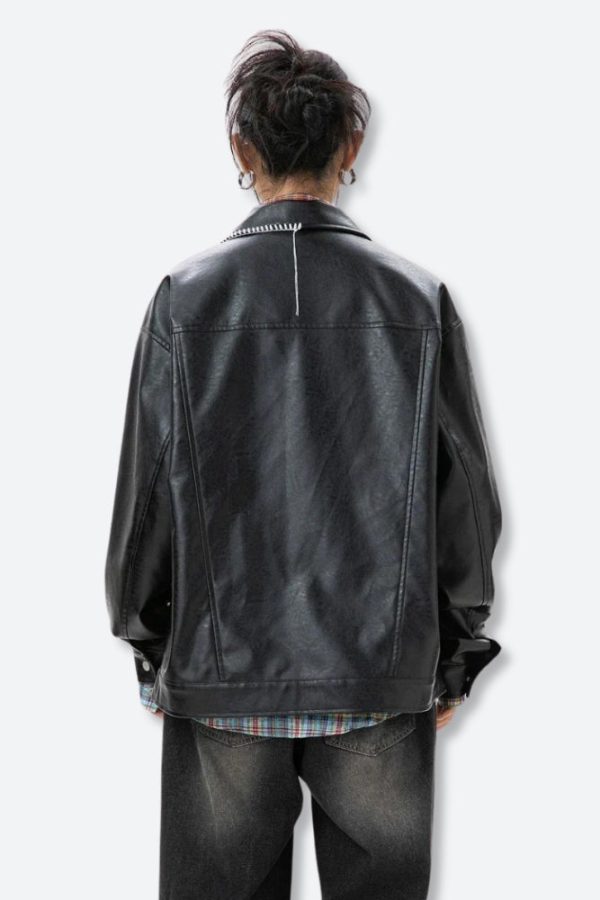 Grunge Faux Leather Jacket