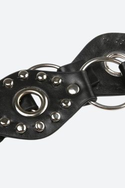 Grunge Faux Leather Lace Up Belt