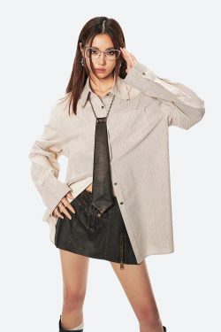 Grunge Faux Leather Slit Mini Skort