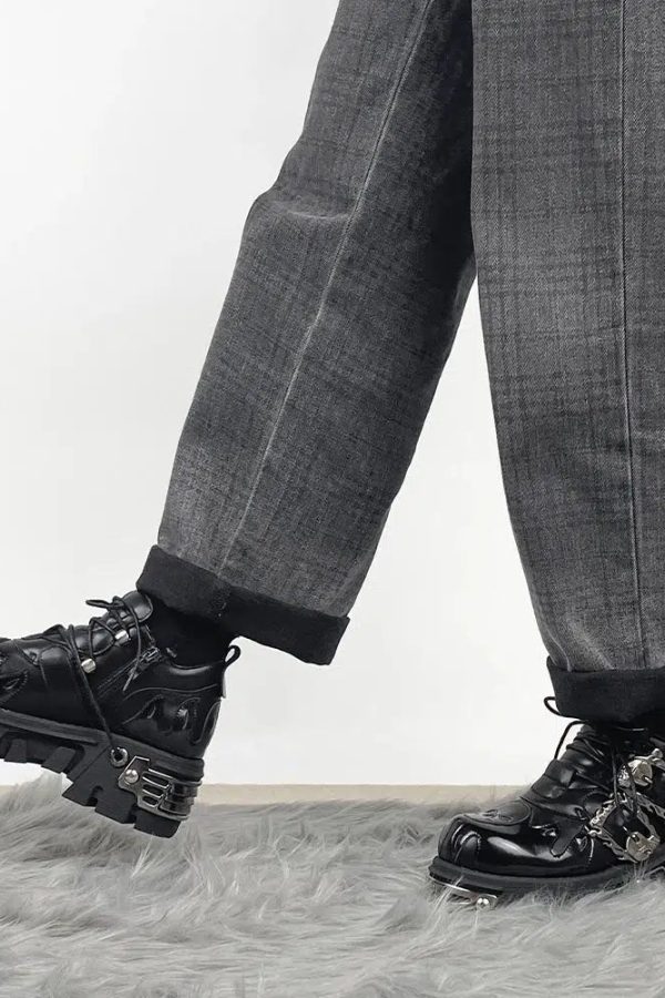 Grunge Fire Chunky Platform Shoes