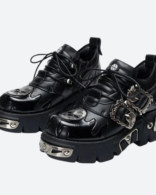 Grunge Fire Chunky Platform Shoes