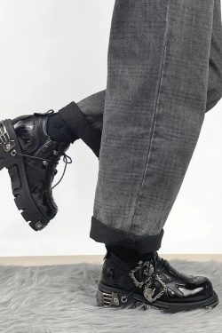 Grunge Fire Chunky Platform Shoes